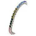thumbnail image 7 of Women's Baguette Cut Iced Out Diamond Watch - Drop it Down with This Bling'ed Out Crystal Tennis Bracelet on Your Wrist Ladies! - ST10372MLA-TB (ST10372MLAMC Metal SLV Rainbow- TB), 7 of 7