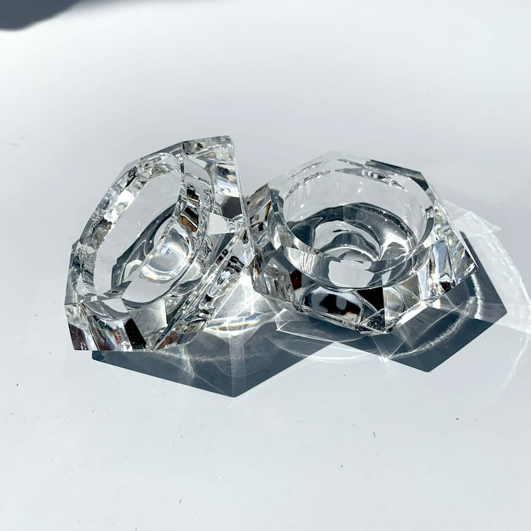 Tea Light Diamond Cut Crystal Candle Holder, Clear Votive Holder