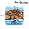 thumbnail image 3 of Pofeuu Animals on Noah's Ark Print Leather Coasters Set of 6, Round Cups Mugs Mat Pad for Home Kitchen Heat Resistant Drink Coasters,Square, 3 of 7