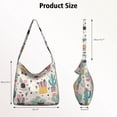 thumbnail image 4 of Canvas Tote Bag for Shopping Enthusiasts Fashionistas Cute Fashion Crossbody Handbag Casual Tote with Zipper Tote Reusable Bags,Cactus Women's Retro Large Size Canvas Shoulder Bag Hobo Crossbody Handb, 4 of 5