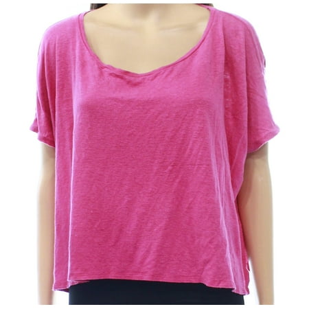 Dolman Crop - Eileen Fisher Pink Slit-Side Crop Dolman-Sleeve Women's Knit Top $60
