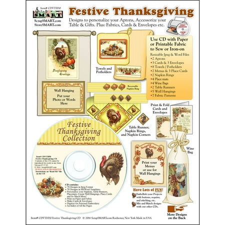ScrapSMART Festive Thanksgiving Collection CD-ROM: Fabrics, Cards and Envelopes