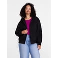 thumbnail image 2 of Scenario Women's and Women's Plus Zip Front Fleece Hoodie Jacket, Sizes XS-4X, 2 of 7