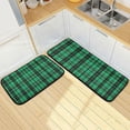 thumbnail image 7 of Black Green Plaid Anti Fatigue Mats for Kitchen Floor,Set of 2 Non Skid Washable Waterproof Anti Kitchen Floor Mats for Kitchen Office Laundry Room Bathroom (19"x27"+19"x47") Home Decor, 7 of 7