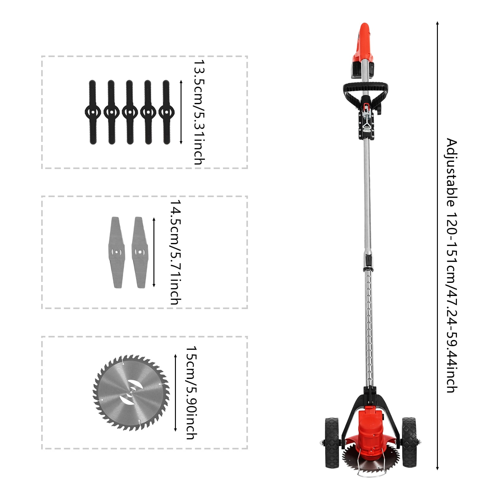 Cordless String Trimmer & Edger, Electric Weed Trimmer, Battery Powered Weed Eater with 2 Li-on Batteries & Charger