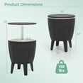 thumbnail image 3 of Gymax 10 Gallon Cooler Bar Table w/ Telescopic Tabletop 3-in-1 Coffee Table Ice Bucket, 3 of 10