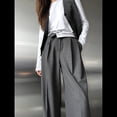 thumbnail image 4 of Pantalones de Trabajo para Mujer, de Pierna , de Vestir, de Cintura Alta, Informales, para Oficina y Negocios Gris S, 4 of 9