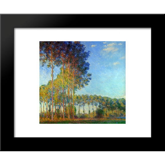 Poplars on the Banks of the River Epte, Seen from the Marsh 20x24 Framed Art Print by Monet, Claude