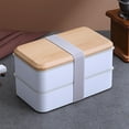 thumbnail image 3 of TIHLMK Double-layer Stackable Bento Lunch Box with Compartments for Kids & Adults Leak-Proof Modern Lunch Containers, 3 of 6