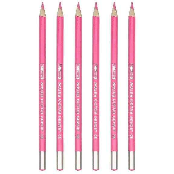Uxcell Watercolor Pencil, 6Pcs Water Soluble Pencils for Blending, Coloring, Sketch Drawing, Painting, Pale Pink