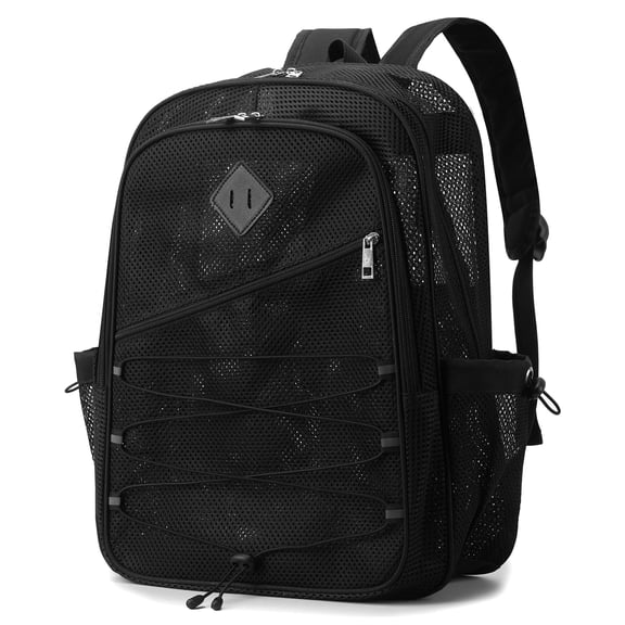 Soda Candy Mesh Backpack Heavy Duty Breathable Lightweight See Through Backpack for School, Beach, Swim, Sports, Travel