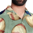 thumbnail image 5 of Baseball Men's Short Sleeve Spread Collar Hawaiian Shirts, Casual Printed Button Down Summer Beach Tops, Unisex Men's Shirts, 5 of 6