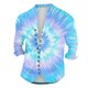thumbnail image 5 of Men'S Retro Casual Loose Fitting Long Sleeved Printed Shirt Fashion Standing Collar TopL, 5 of 5