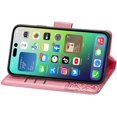 thumbnail image 3 of Compatible with iPhone 14 Case Glitter Bling with Card Holder and Stand Leather Flip Wallet Diamond Butterfly Protective Case for iPhone 14 6.1 inch Crystal Pink, 3 of 14