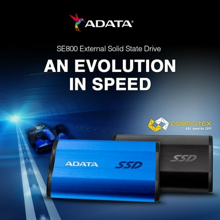 ADATA - SE800 1TB IP68 Rugged SuperSpeed External USB 3.2 Gen 2 USB-C Portable SSD - Blue