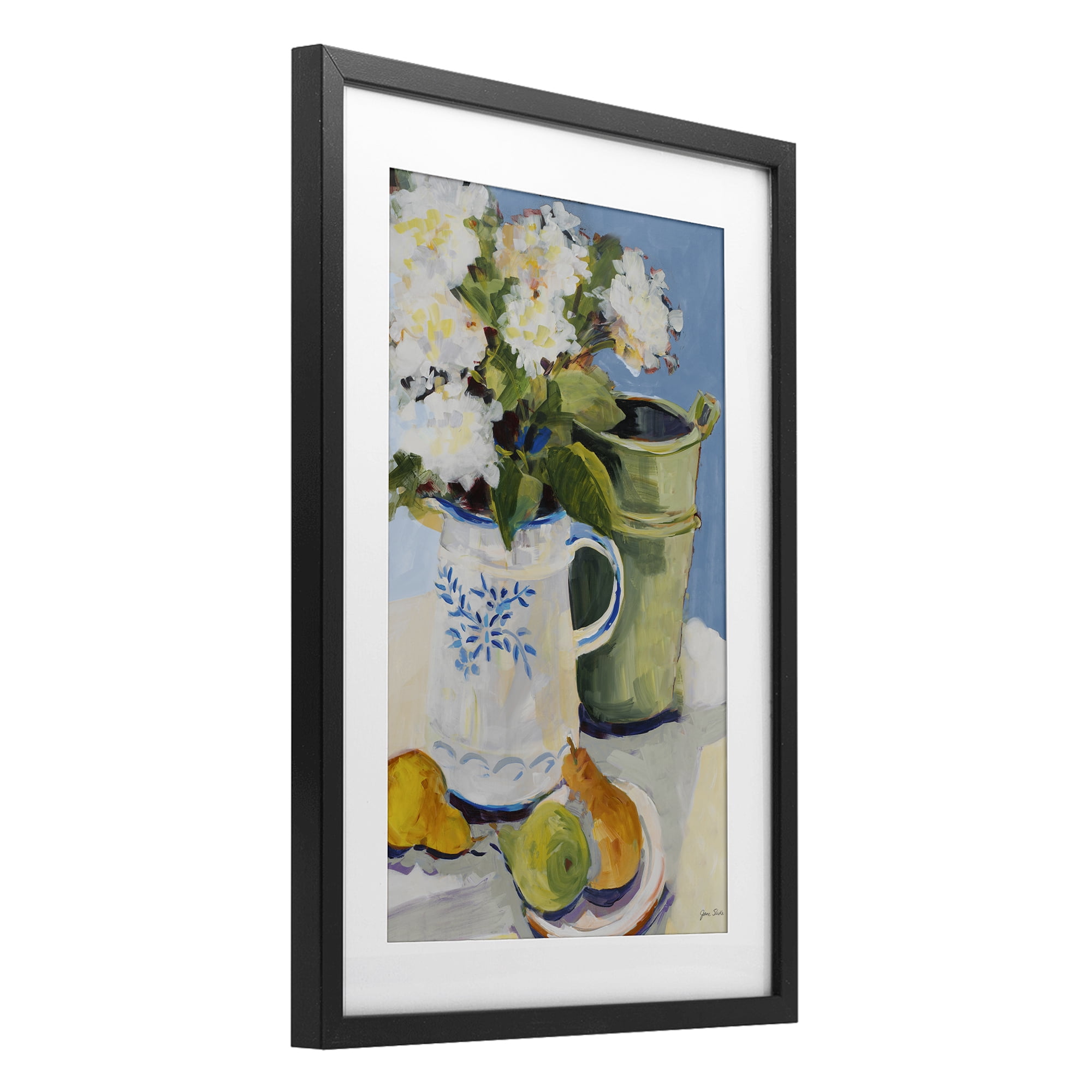 Stupell Industries Pitcher of Flowers Still Life Black Framed Print Under Glass, design by Jane Slivka