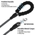 thumbnail image 3 of Correa larga para perro de 30 pies: correas de cuerda resistentes para entrenamiento de perros con gancho giratorio bloqueable, hilos reflectantes, elástico y mango acolchado, correa para, 3 of 8