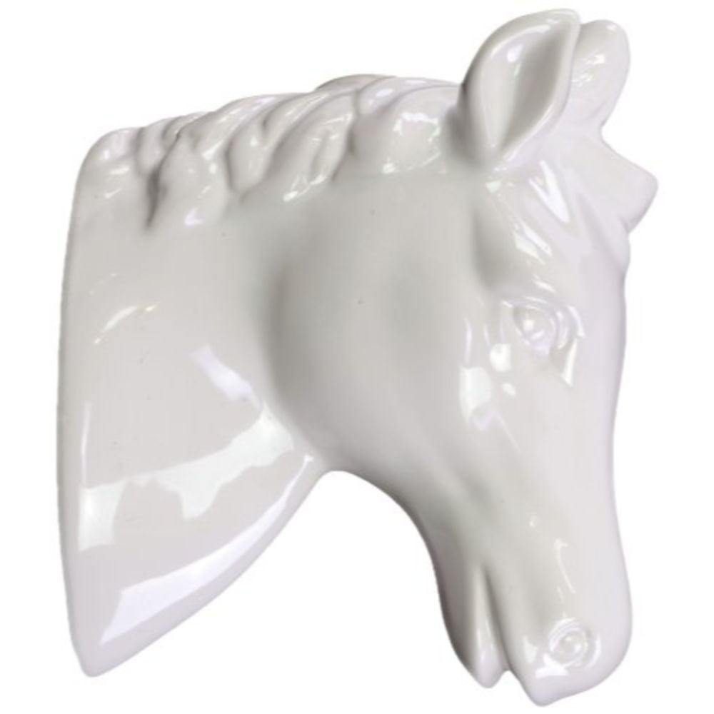 Wonderful Ceramic Horse Head Wall Decor Gloss White