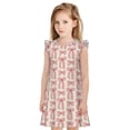thumbnail image 1 of Fotbe pink hand drawn bows Vestido de Dormir para Niñas de 3 a 10 Años, Mangas Cortas, Estilo Princesa, Pijama Camisón con Mangas Voladas-X-Large, 1 of 6