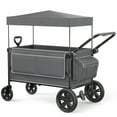 thumbnail image 7 of SACVON All-Terrain Stroller Wagon for Toddlers with Canopy, Parent Organizer, Adjustable Handlebar, 2 Cup Holders, 7 of 7