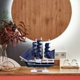 thumbnail image 3 of Eease Wooden Sailboat Model 3D Building Table Ornament for Home Office Nautical Decor, 3 of 6
