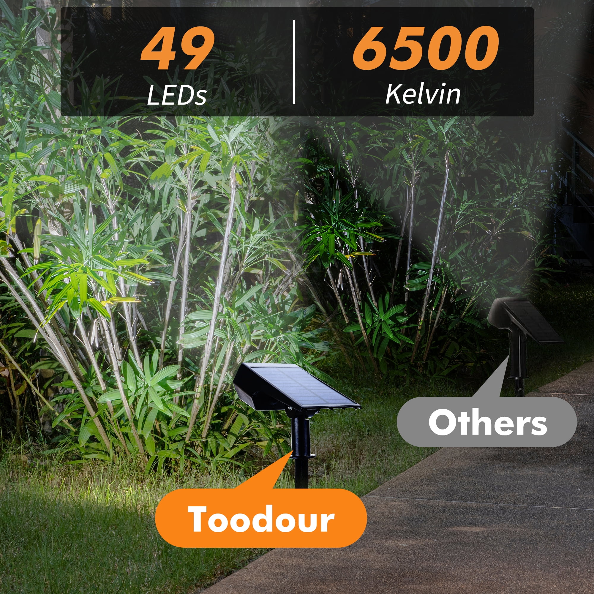 Toodour Solar Lights Outdoor, 4 Pack 49 LED Super Bright Solar Spot Lights with 2 Lighting Mode, Waterproof Solar Powered Landscape Spotlights for Garden Yard Patio Walkway Outdoor Decor, White