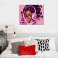 thumbnail image 5 of Nawypu African American Girl Canvas Wall Art Black Girl Love Music Magic Purple Hair Canvas Art Poster Pink Wall Decor for Girls Room Bedroom Living Ready To Hang, 5 of 5