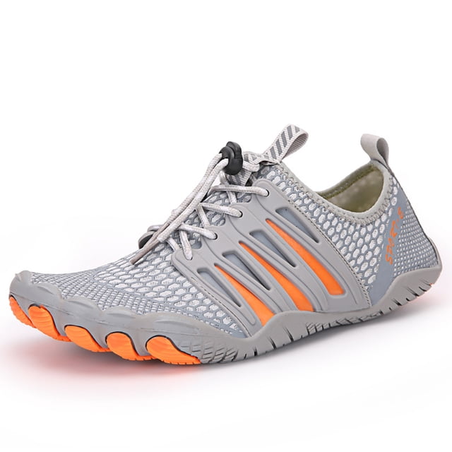 Ygjytge Descalzo Hombres Mujeres Zapatos Antideslizantes Transpirables para Surf Buceo (Gris 44)