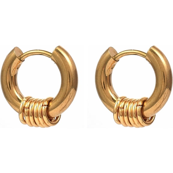 304 Stainless Steel Hoop Earrings 14.5mm Earrings Hoop Cartilage Helix Lobes Hinged Sleeper Earrings For Men Women