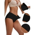 thumbnail image 3 of Unique Bargains Women's Mid-Waisted Elastic Waistband Full Coverage Briefs L Black, 3 of 6