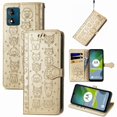 thumbnail image 2 of Funda Cartera FOXDOCK para MOTO E13 , Flip PU con Relieve de Gatos y Perros, Tarjetero y Soporte, 2 of 6