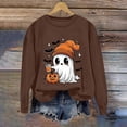 thumbnail image 2 of Enjoytime Womens Sweatshirt Funny Halloween Pullover Tops Spooky Graphic Blouse Long Sleeve Casual Fashion Clothes, 2 of 5