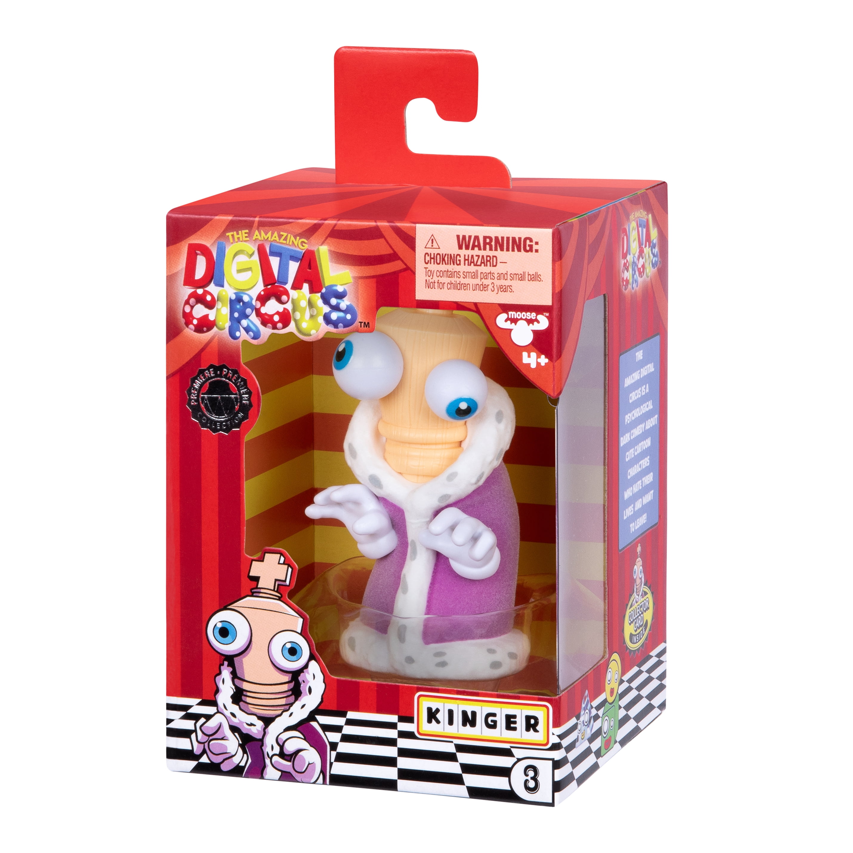 Amazing Digital Circus Kinger Vinyl Figure, 4" Collectible and Collector Card , Ages 4+
