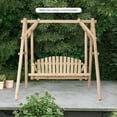 thumbnail image 4 of Gymax Wooden Swing Frame 67'' Solid Wood Heavy Duty A-Frame Stand with Bars Porch Lawn, 4 of 10