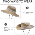 thumbnail image 2 of BLSCODE Men's Sun Hats UV Protection Summer Hat Wide Brim UPF50 Fishing Boonie Hat Waterproof Packable Bucket Cap Khaki, 2 of 7
