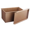 thumbnail image 2 of Bakeware Loaf Pan,Durable Carbon Steel Loaf Baking Pan Ripple RectangleBox with Lid, 2 of 8
