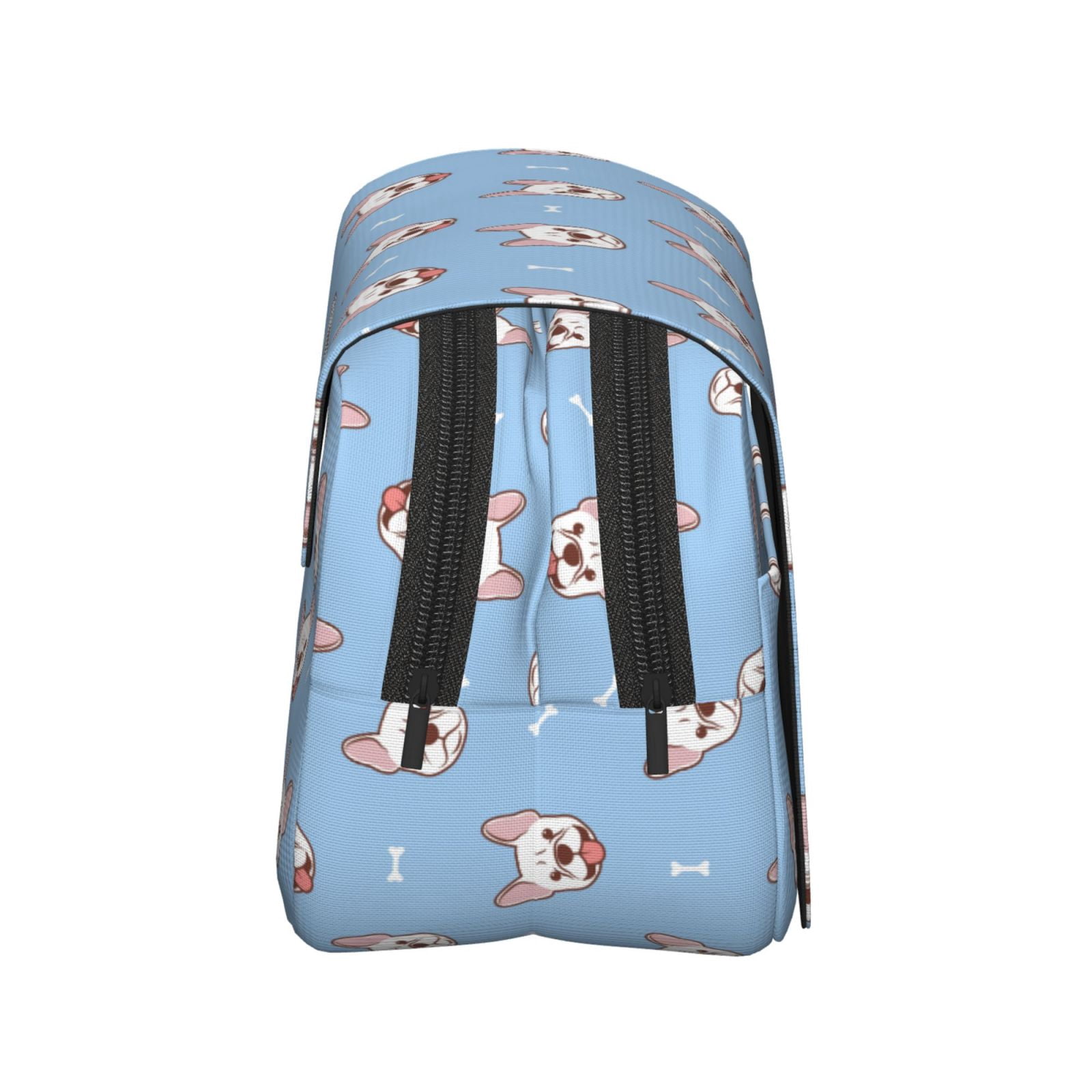 Rateoe French Bulldog Head Pattern Double Clamshell Pen Case, Storage Organizer with Two Zipper Compartments– Holds Up to 50 Pencils & Pens