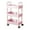 Pink, variant on 3-Tier Kitchen Storage Cart with Armrests and Casters, Mobile Organizer Rack for Bathroom Living Room, Plastic Utility Cart with Ventilated Shelves, Compact Home Storage in Red Pink Yellow White