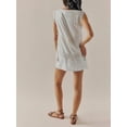 thumbnail image 4 of White Sleeveless Lace-Trimmed Boho Mini Dress With Tie Side, 4 of 19