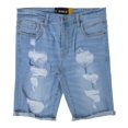 thumbnail image 4 of RAWX Men's Denim Shorts, Washed Ripped Distressed Destroyed Cut Off Slim Fit Jeans Short for Men (Cut Off Heavy Rips - Light Indigo Size 32), 4 of 6