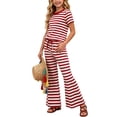 thumbnail image 6 of Amidoa Girls 2 Piece Outfits Summer Clothes T Shirt Cute Short Sleeves Casual Pants Kids Clothing Sets Red Size 5T, 6 of 7