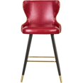 thumbnail image 3 of Meridian Furniture Tabouret de Bar Hendrix Rouge en Faux Cuir 28 Pouces (Ensemble de 2), 3 of 5