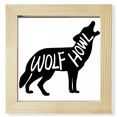 thumbnail image 1 of Black Wolf Animal Outline Natural Square Picture Frame Wall Tabletop Display, 1 of 3