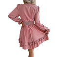 thumbnail image 4 of Womens Deep V Neck Chiffon Dress, Elegant Mini Short Swing Dresses, 4 of 5