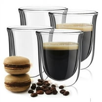 JoyJolt Jaavah Double Wall Espresso Glasses, 2 Oz Set of 4 Insulated Glasses