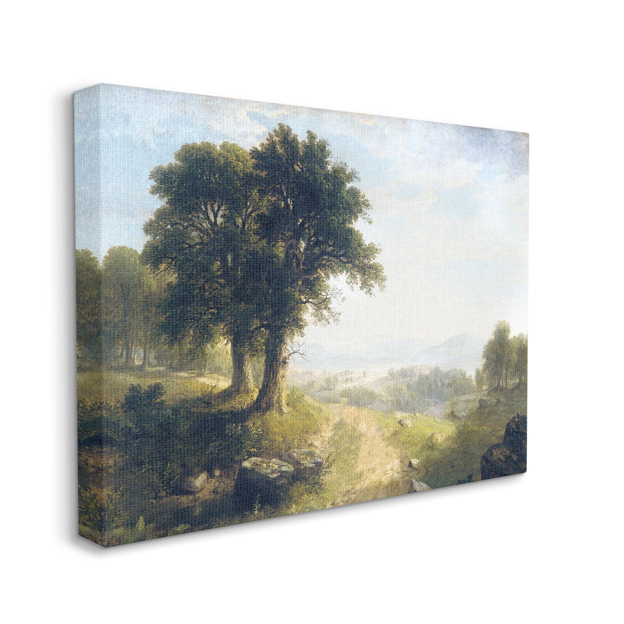 Stupell Industries Classic Rural Oak Landscape Landscape Painting Gallery Wrapped Canvas Art Print Wall Art, 20 x 16