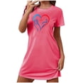 thumbnail image 2 of Camisón corto de San Valentín para mujer, talla grande, estampado en el pecho, cuello redondo, manga corta, 2 of 3