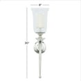 thumbnail image 3 of DecMode Silver Aluminum Metal Wall Sconce with Glass Holder, 3 of 7