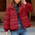 thumbnail image 4 of Fashion Plus Size Hooded Coats for Womens Winter Warm Solid Color Down Jacket Short Thick Stand Up Collar Style Jacket, 4 of 8