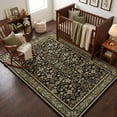 thumbnail image 3 of Garvee 4'x6' Vintage Floral Area Rug Washable Non Slip Carpet, Stain Resistant Accent Rug for Living Room Farmhouse Dining Room, Green Black, 3 of 6